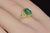 Mid-Century Modern Late 20th Century Certified Natural 2.82cts Emerald Diamond Solid 18k Yellow Gold Halo Ring, Size 6.5 For Sale - Image 3 of 13