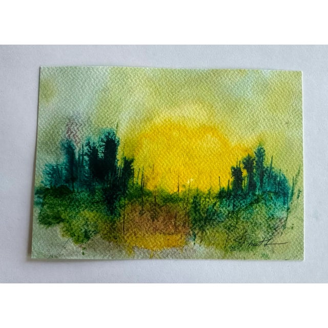 The sun melts into the horizon in a big way. Signed and ready to frame.