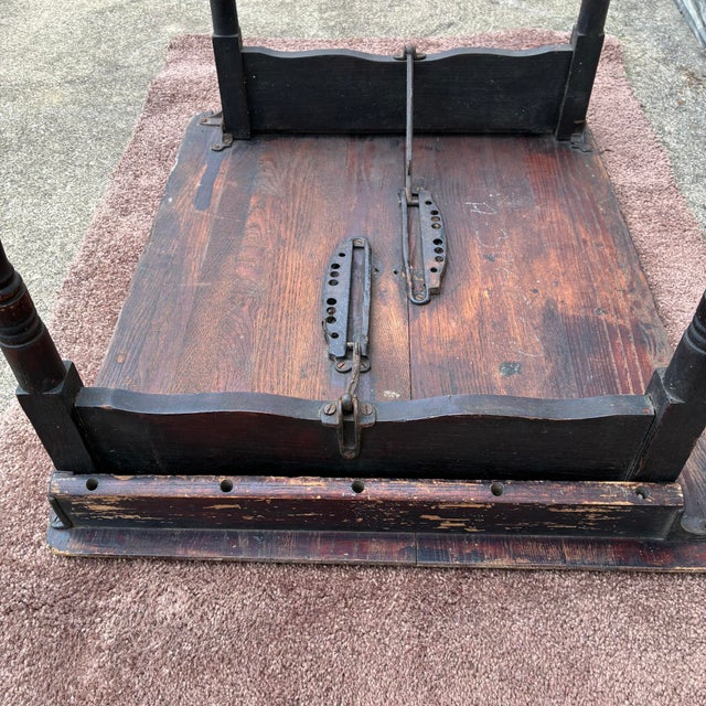 Antique American Wooden Folding Sewing Table For Sale - Image 9 of 12