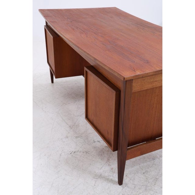 Mid-Century Teak Boomerang Desk with 2 Drawers For Sale - Image 12 of 17