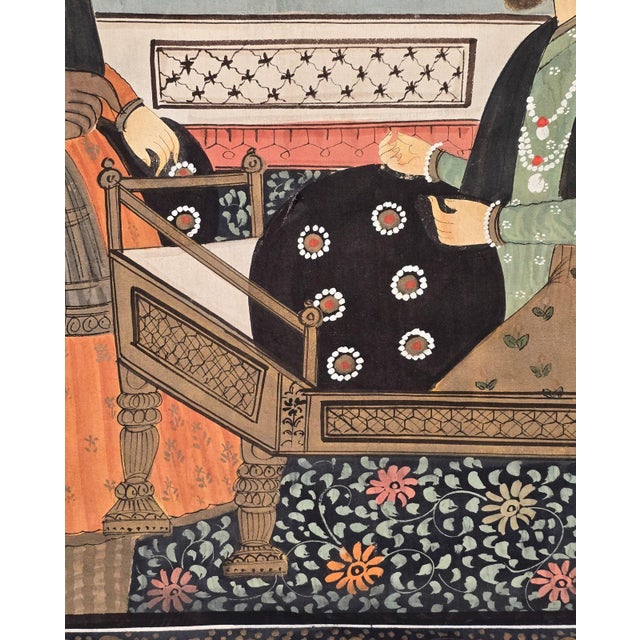 Painting on Paper of Group of Men, India Circa 1950 For Sale - Image 4 of 6
