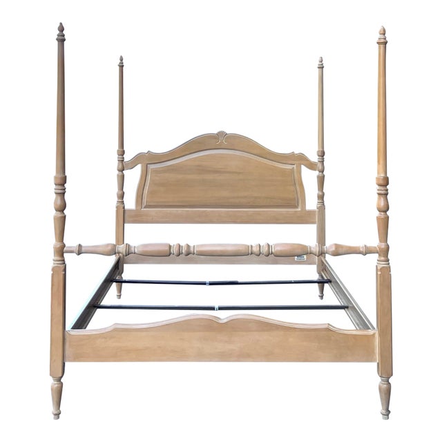 1990s Ethan Allen Country French Birch Full Poster Bed in Bisque (26-5620) For Sale