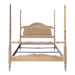 1990s Ethan Allen Country French Birch Full Poster Bed in Bisque (26-5620)