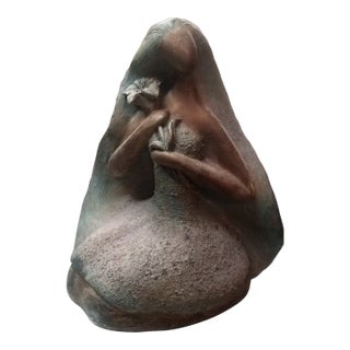 1950s Gorgeous Artist Signed Nolan Raku Figurine For Sale