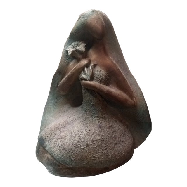 1950s Gorgeous Artist Signed Nolan Raku Figurine For Sale