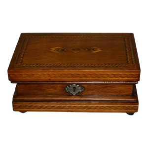 Inlaid Walnut Edwardian Style Jewerly Box W/Felt Interior