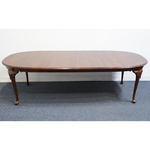 Traditional Ethan Allen Georgian Court Collection Solid Cherry Traditional Style 102" Oval Dining Table 11-6214 For Sale - Image 3 of 11