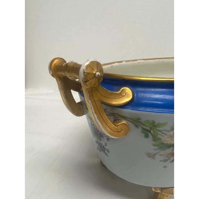 French Antique Old Paris Floral Painted Jardiniere For Sale In Richmond - Image 6 of 9