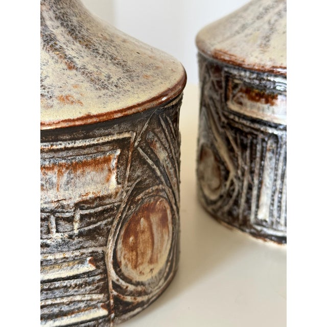 1960s Vintage Stoneware Table Lamps by Jette Hellerøe for Axella, 1960s, Set of 2 For Sale - Image 5 of 9