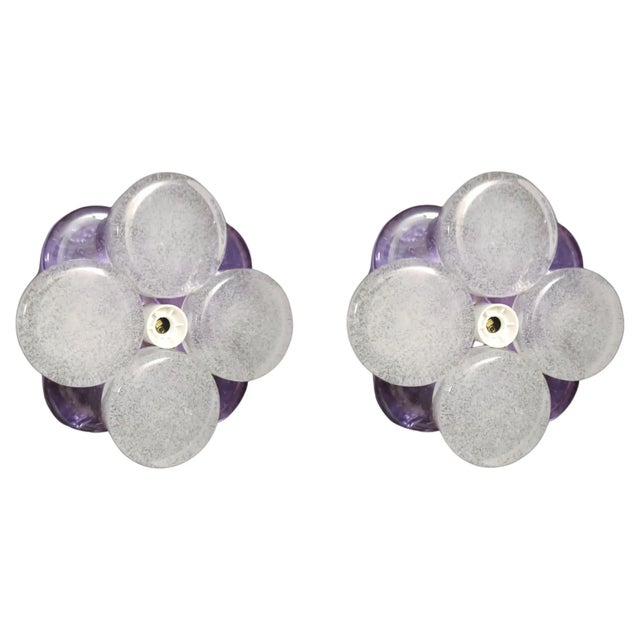 Amethyst Mid 20th Century Amethyst and Clear Sconces by Poliarte - a Pair For Sale - Image 8 of 8