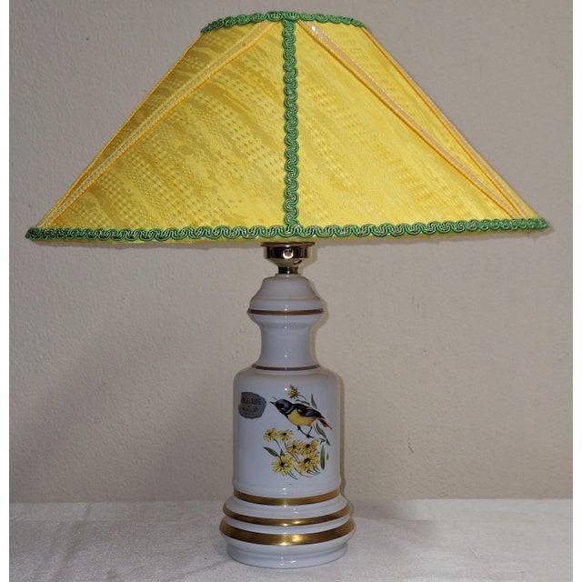 Vintage Belgian Table Lamp with White Porcelain Base, 1970s, in Very Good conditions. Designed 1970 to 1979 This piece has...