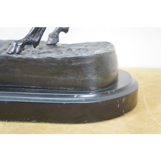 Mid 20th Century Frederic Remington Roman Bronze Works Bronco Buster Sculpture 23" For Sale - Image 9 of 15