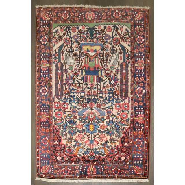 Persian Antique Zabihi Collection Jewel Toned Persian Bakhtiari Rug - A Pair - 4'9" x 7' For Sale - Image 3 of 8