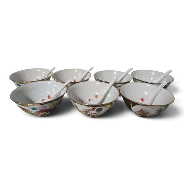 We are pleased to offer this exquisite 14-piece Gold Gilt Dragon and Phoenix Porcelain Set from the famous workshops of...