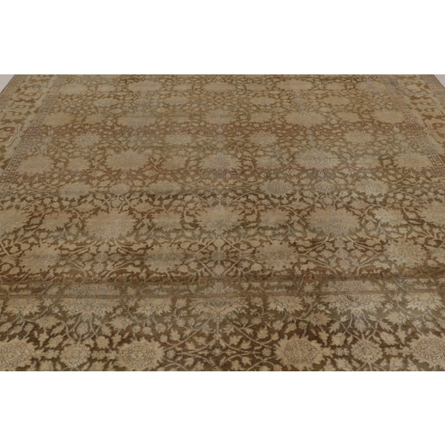 Rug & Kilim Rug & Kilim’s Modern Classics Rug in Beige and Gold Floral Lattice Design For Sale - Image 4 of 8
