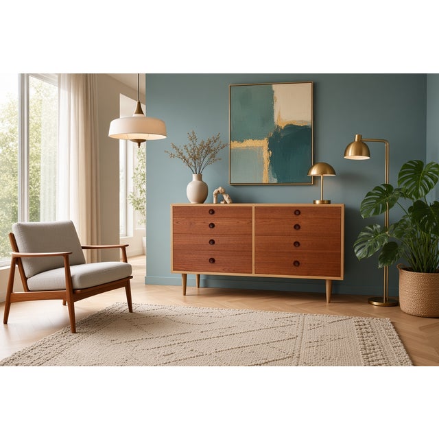Vintage Double Chest of 8 Drawers in Teak and Oak by Børge Mogensen for Karl Andersson & Söner, 1960s For Sale - Image 18 of 18