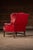 Vintage Leather Wingback Armchair in Red For Sale - Image 4 of 8