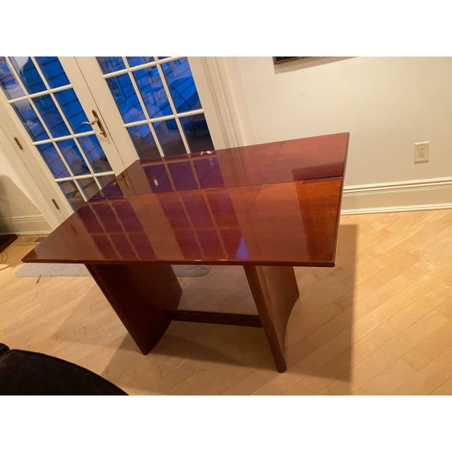 Mid 20th Century Mid Century Art Deco Mahogany Console and Convertible Dining Table For Sale - Image 4 of 8
