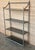 French Faux Bamboo Etagere with Four Shelves and Mate Chrome Finished. The glass are grey smoked. Place of Origin: Europe