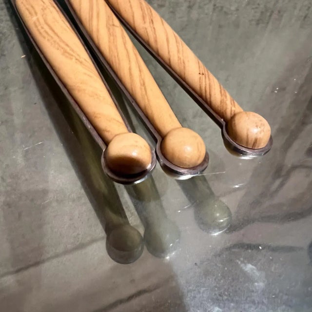 Brown 1950s Modernist Three Sculptural Steak Knives Inox Rostfrei For Sale - Image 8 of 8