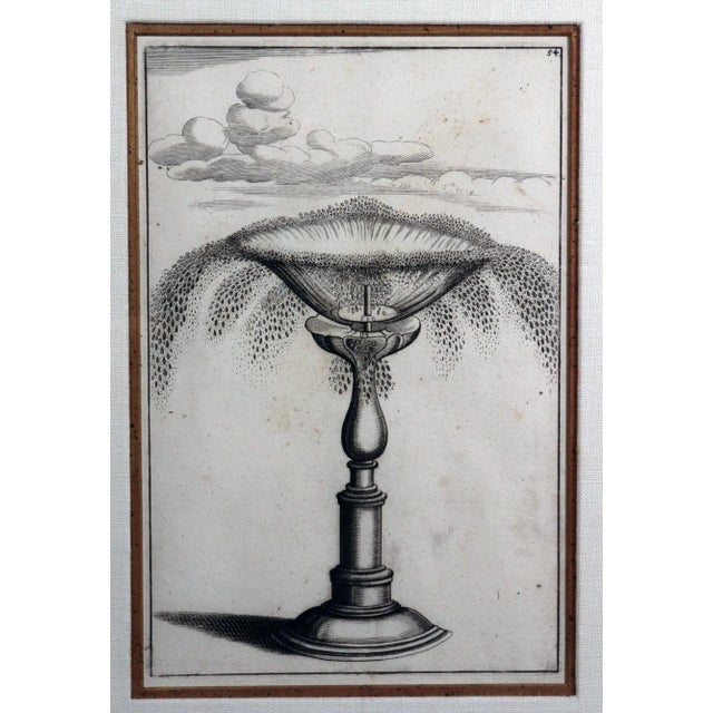 Set of Six Framed Böckler Baroque Fountain Engravings, 1664 For Sale - Image 9 of 12