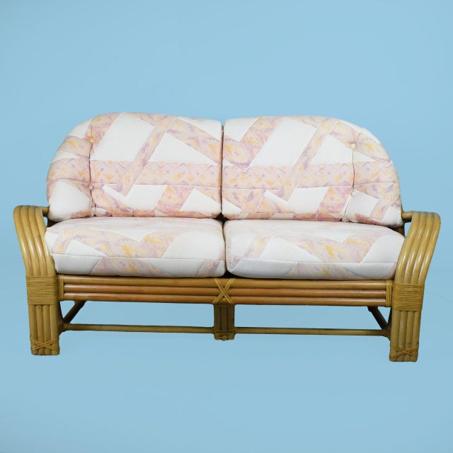 Vintage Rattan Loveseat by McGuire For Sale - Image 4 of 5