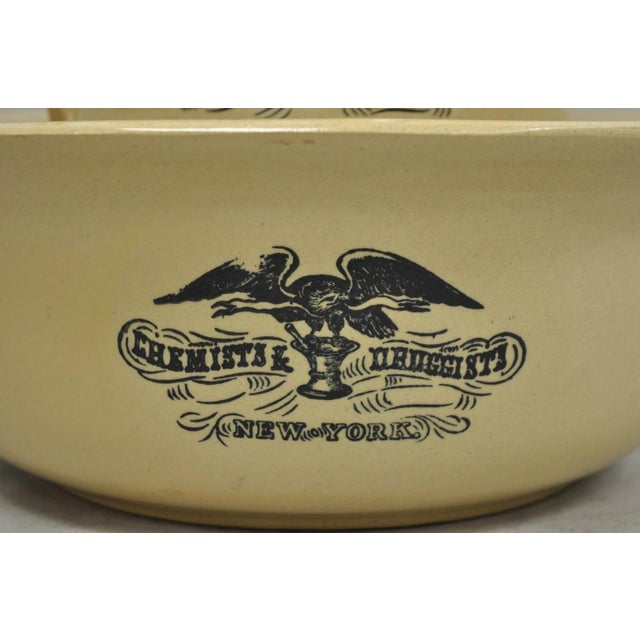 Late 19th Century Hegeman & Co. Large Pitcher W Basin 1837 Stoneware Drugs Medicines Ny Apothecary For Sale - Image 5 of 14