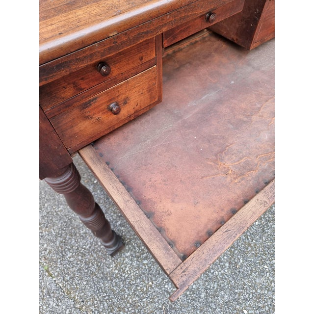 French Watchmakers Workbench with Drawers and Leather Surface, 1900s For Sale - Image 11 of 18