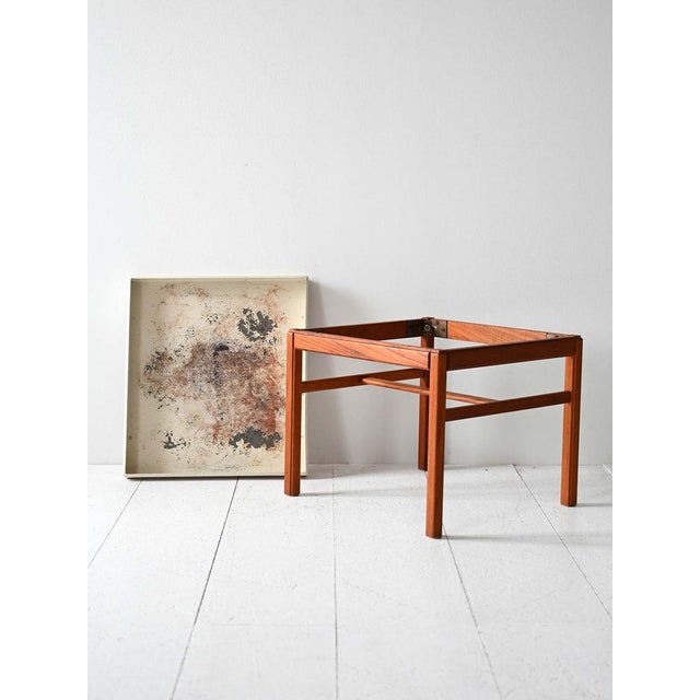 1960s Vintage Scandinavian Teak and Metal Flower Holder, 1960s For Sale - Image 5 of 7