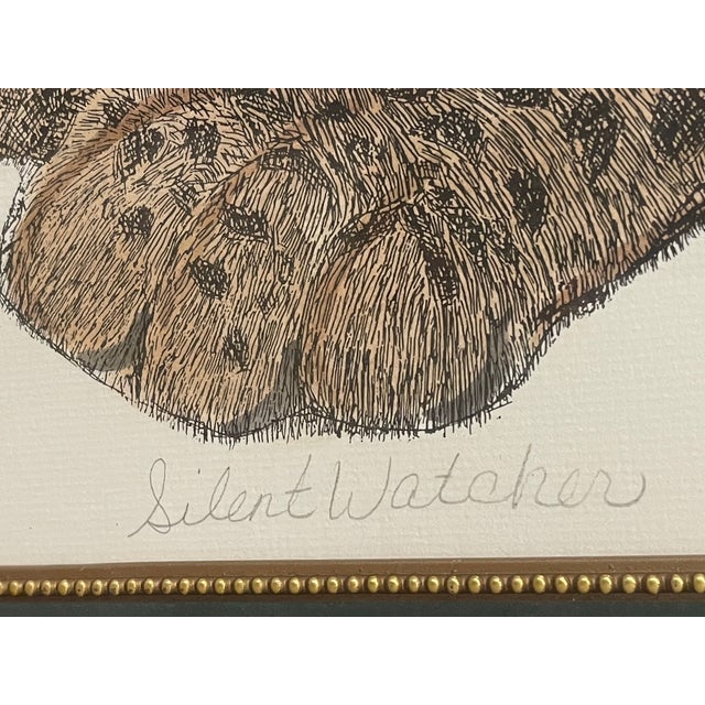 Wood Impressive Coastal Grasscloth Safari Mirror With Leopard For Sale - Image 7 of 9