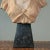 Stone Antique Art Nouveau Hand Carved Alabaster Bust of a Young Woman With Marble Stand For Sale - Image 7 of 10