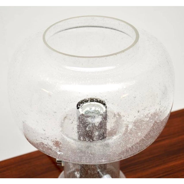 Vintage French Glass and Chrome Table Lamp, 1970 For Sale - Image 4 of 8