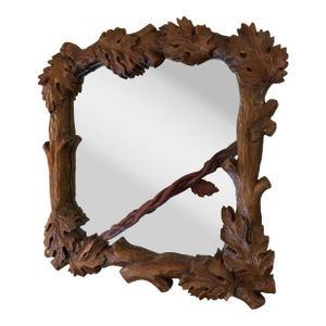 1990s Ray Kinman Custom Carved Wood Mirror