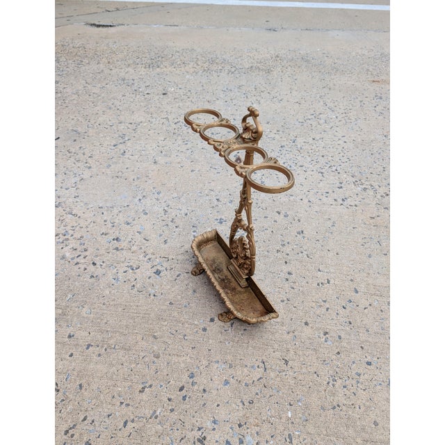 Metal 19th Century Cast Iron Fleur-De-Lis 4-Division Umbrella Stand For Sale - Image 7 of 7