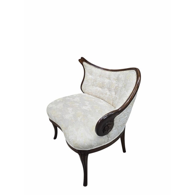 Early 20th Century Antique Victorian Rococo Revival Ladies Conversation Chairs – Pair For Sale - Image 5 of 12