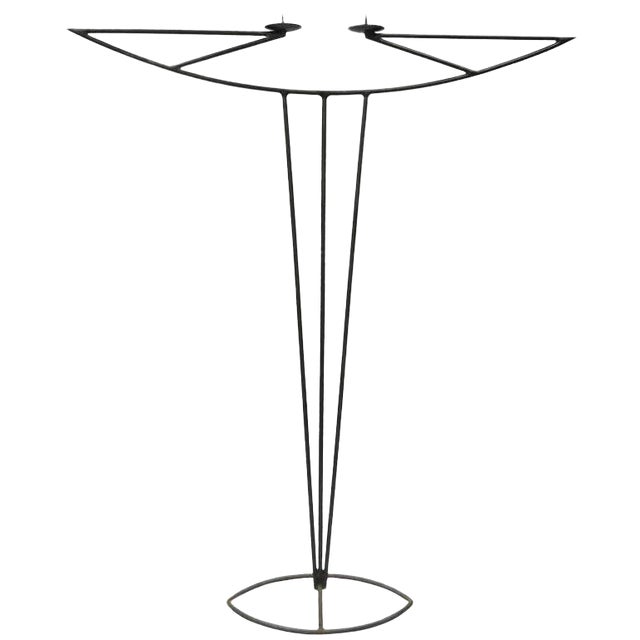 Tall Vintage Art Deco Art Nouveau Gothic Wrought Iron Floor Candle