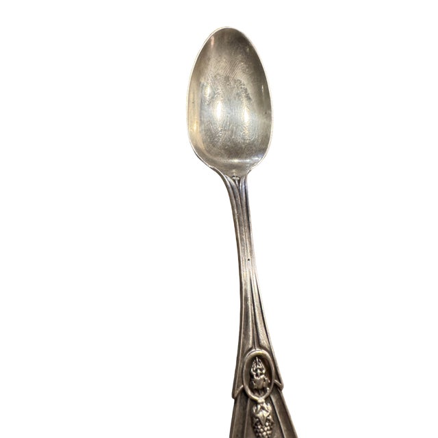 1900s Giles and Bros. Set of 6 "Grecian" Pattern Coin Silver Teaspoons. Antique For Sale - Image 4 of 7