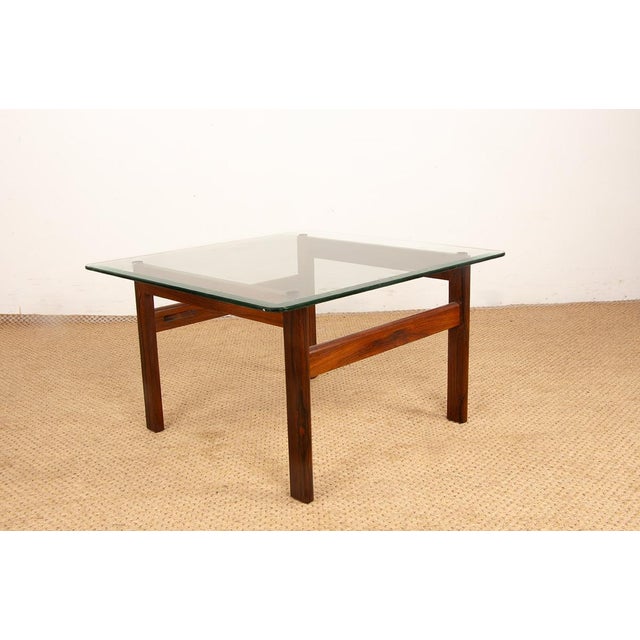 Brown Danish Coffee Table in Rosewood and Glass by Arne Wahl Iversen, 1960s For Sale - Image 8 of 13