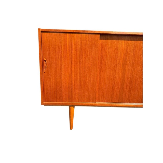 Danish Teak Credenza | Four Sliding Doors | C. 1960s For Sale - Image 6 of 14