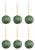 Modern Beehive Green with Gold Glitter Ball Ornaments, Set of 6, 4" For Sale - Image 3 of 3