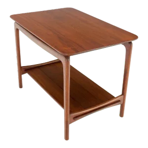 Solid Teak Danish Mid Century Modern Side End Table by John Stuart Stunning