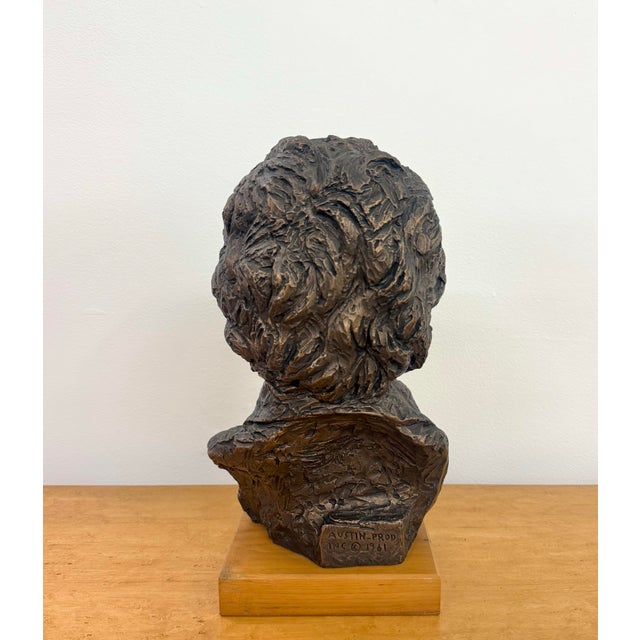 Coffee Vintage Bust of a Man Signed & Dated 1961 For Sale - Image 8 of 9