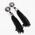 1980s Paco Rabanne Shoulder-Duster Gunmetal Clip Earrings For Sale - Image 5 of 9