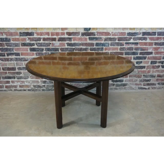 Mid-Century Modern Round Mid Century Walnut Game Table Circa 1960s For Sale - Image 3 of 7