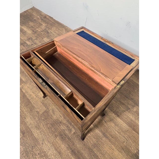 C. 1850s Antique Campaign Officer's Writing Slope on Stand For Sale - Image 14 of 15