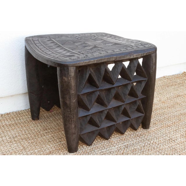 Rare Oversize Carved Nupe Table For Sale - Image 4 of 12