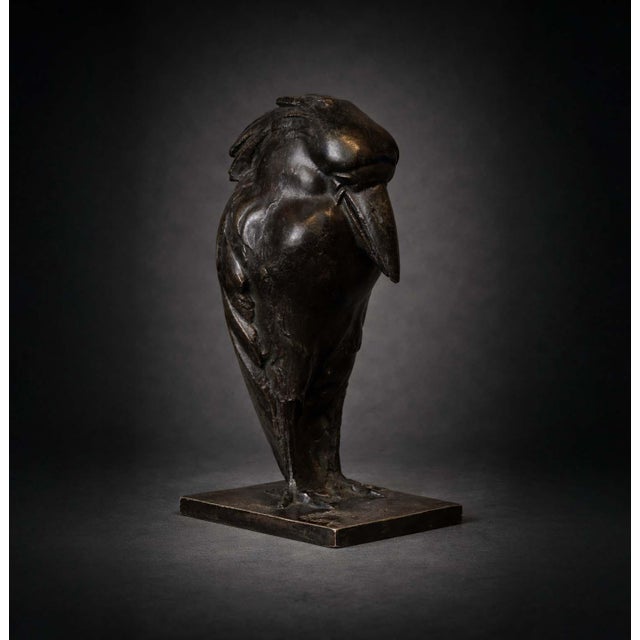 Black A Bossi, Stylized Bird, 1940s, Patinated Bronze For Sale - Image 8 of 8