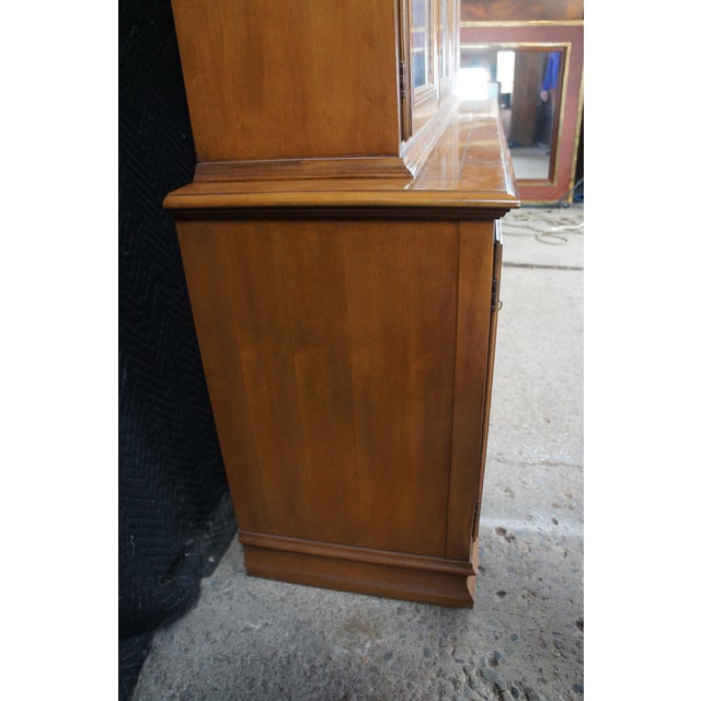 1970s Century Furniture Italian Provincial Walnut China Cabinet Breakfront Cupboard For Sale - Image 13 of 15