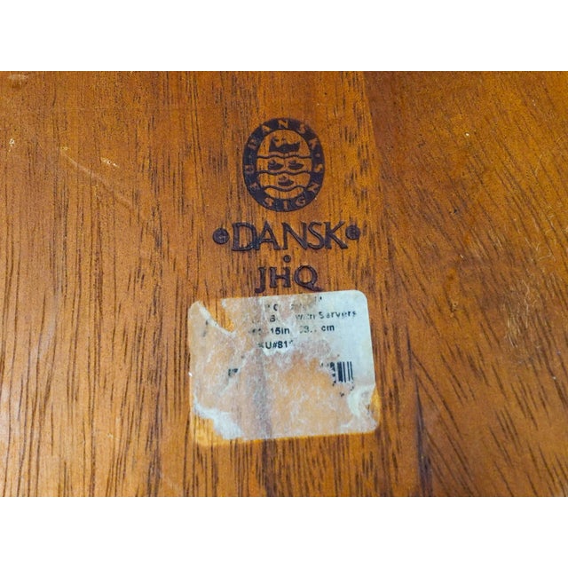 Mid 20th Century Dansk Jhq Teak Wood Large Bowl With Servers & 8 Small Bowls Set- 9 Pieces For Sale - Image 10 of 10