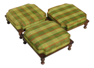 Late 19th Century Ethan Allen Stackable Foot Stools- Set of 3